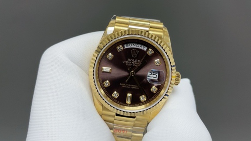 Best Edition with Automatic Movement Rolex Weekly Calendar 36mm Steel Belt Brown Watch